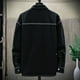 thumbnail image 3 of Camisas Para Hombre Manga Corta Camisa de suéter de botón de cárdigan de bolsillo sólido de algodón simple de moda para hombre (Black, 3XL), 3 of 5
