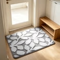 thumbnail image 6 of Aoznliie Bathroom Rugs, Leaf Pattern Soft Microfiber Bath Mat, 20x31 inch Non Slip Washable Absorbent Bath Rug for Bathroom,Gray, 6 of 6