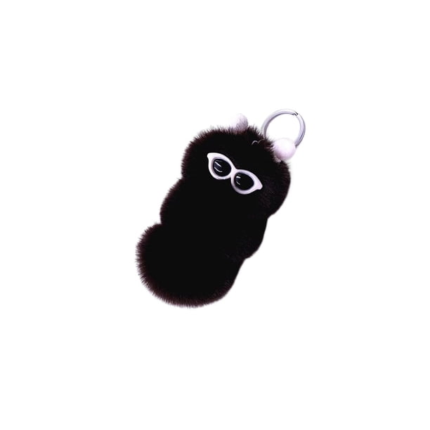 Inteprter LLavero de repuesto con forma de insecto, bolso de oficina decorativo de Color sólido de dibujos animados, colgante de llavero automotriz, Artesanía Negro Inteprter HA074060-08