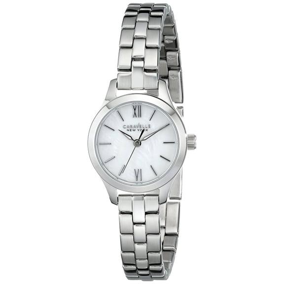 Caravelle Women's Stainless steel Analog Display Pearl Dial Silver Watch - 43L177