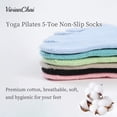 thumbnail image 3 of Women's Non-Slip Pilates Yoga Socks with Grips, 5-Toe Breathable Cotton Sports Socks, 3 Pairs - Ideal for Pregnant Women, 3 of 8