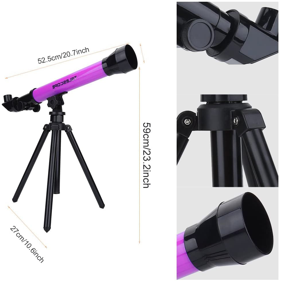 Acouto Children Kids Educational Gift Toy Monocular Space Astronomical Telescope with Tripod Purple