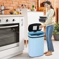 thumbnail image 2 of 13 Gallon Kitchen Trash Can Automatic Stainless-Steel Garbage Can with Touch-Free & Motion Sensor, Anti-Fingerprint Mute Designed Brushed Waste Bin for Home, Blue, 2 of 10