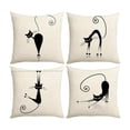 thumbnail image 1 of Juego de 4 fundas de cojín decorativas con diseño de gato, lavables a máquina, 45x45 cm. Ideales para la decoración del hogar., 1 of 9