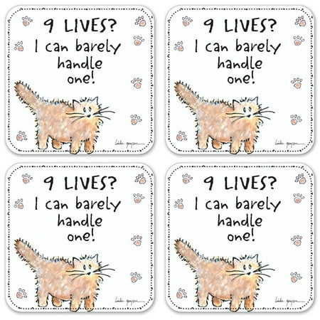 

Vinyl Drink Coasters - Set of 4 - 9 Lives