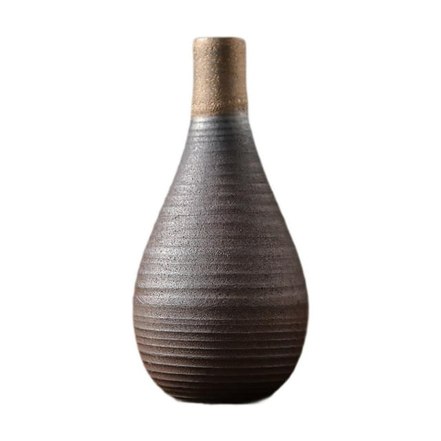 Jarrón de cerámica rústica jarrón decorativo bote de flores regalo ideal decoración del hogar arreglo para la mesa de estanterías de balcón entrada 6cmx13.2cm