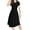 A Short-Plain Black, variant on Aiyino Women's Short Sleeve V-neck Casual Dress Pleated Loose Flowy Midi Dress With Pocket