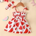 thumbnail image 2 of Mercatoo Baby Girls' Summer Strap Watermelon Print Spliced Dress Summer Temperament Dress Princess Dress Children's, 2 of 8