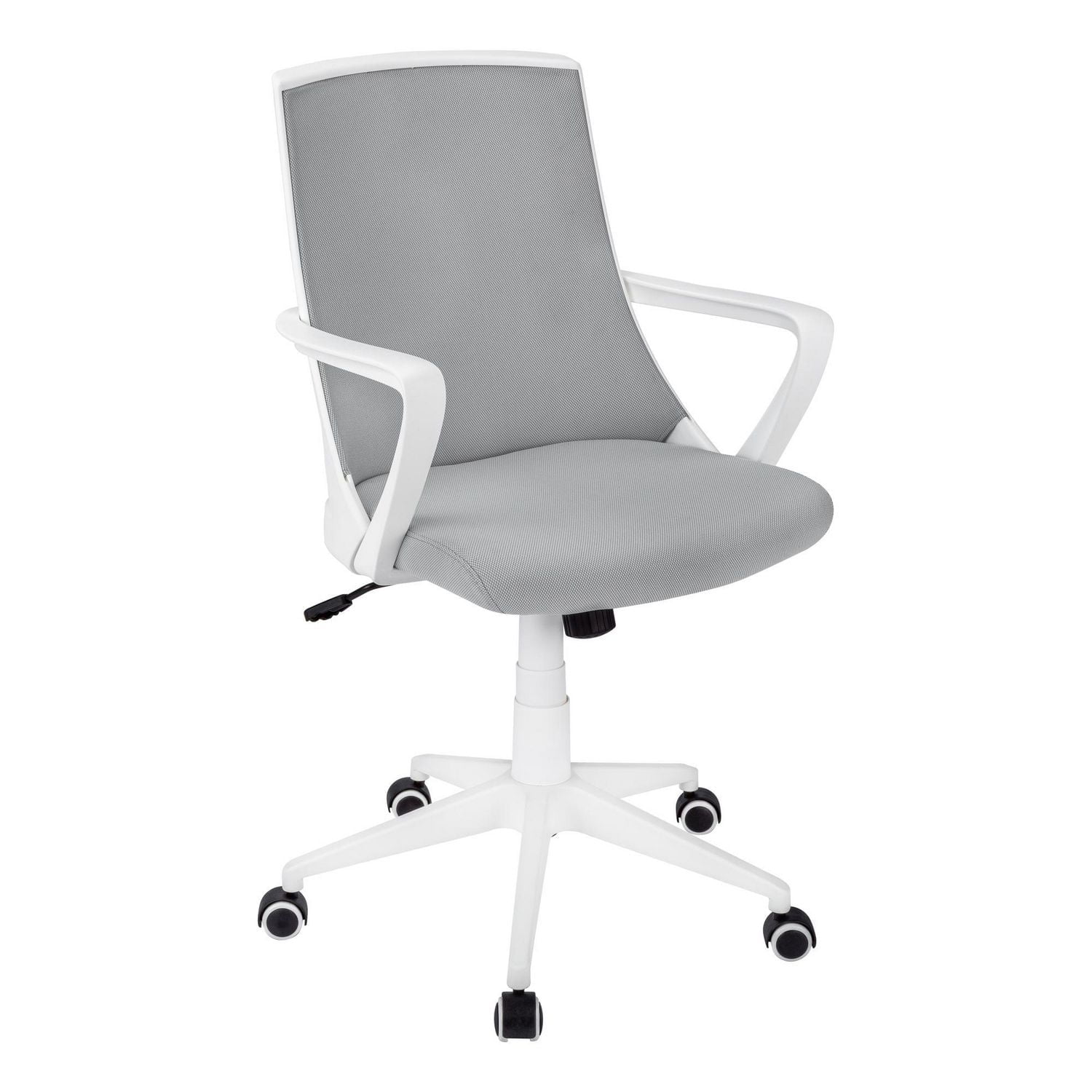 Monarch Specialties Office Chair, Adjustable Height, Swivel, Ergonomic, Armrests, Computer Desk, Work, Metal, Mesh, White, Grey, Contemporary, Modern