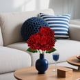 thumbnail image 4 of Artificial Hydrangea Flower Stem with Leaves, Red Faux Hydrangea for Home Dining Table Centerpiece, Weddings, Baby Showers and Birthday Parties, 4 of 5