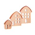 thumbnail image 3 of Bloques de construcción de madera CUTICAT 3 piezas Casa adornos juego de manualidades, 3 of 8