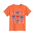 thumbnail image 4 of Frnrwgo Girls T-shirts Boys American Flag Shirt Patriotic Top Short Sleeve Tees 3-16 Years, Orange, 4 of 4