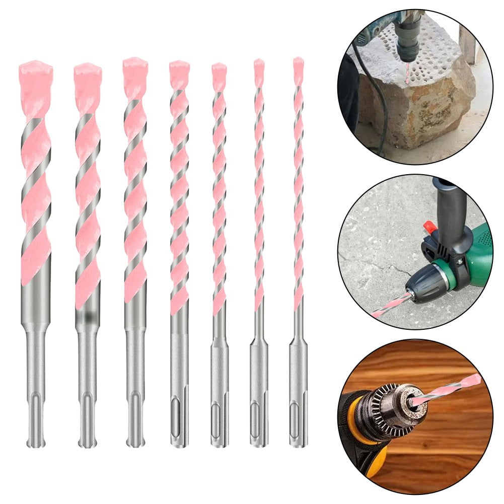 200Mm Long Hammer Drill Bit Set 2Pcs Sds Shank For Masonry And Concrete 16Mm 2Pcs