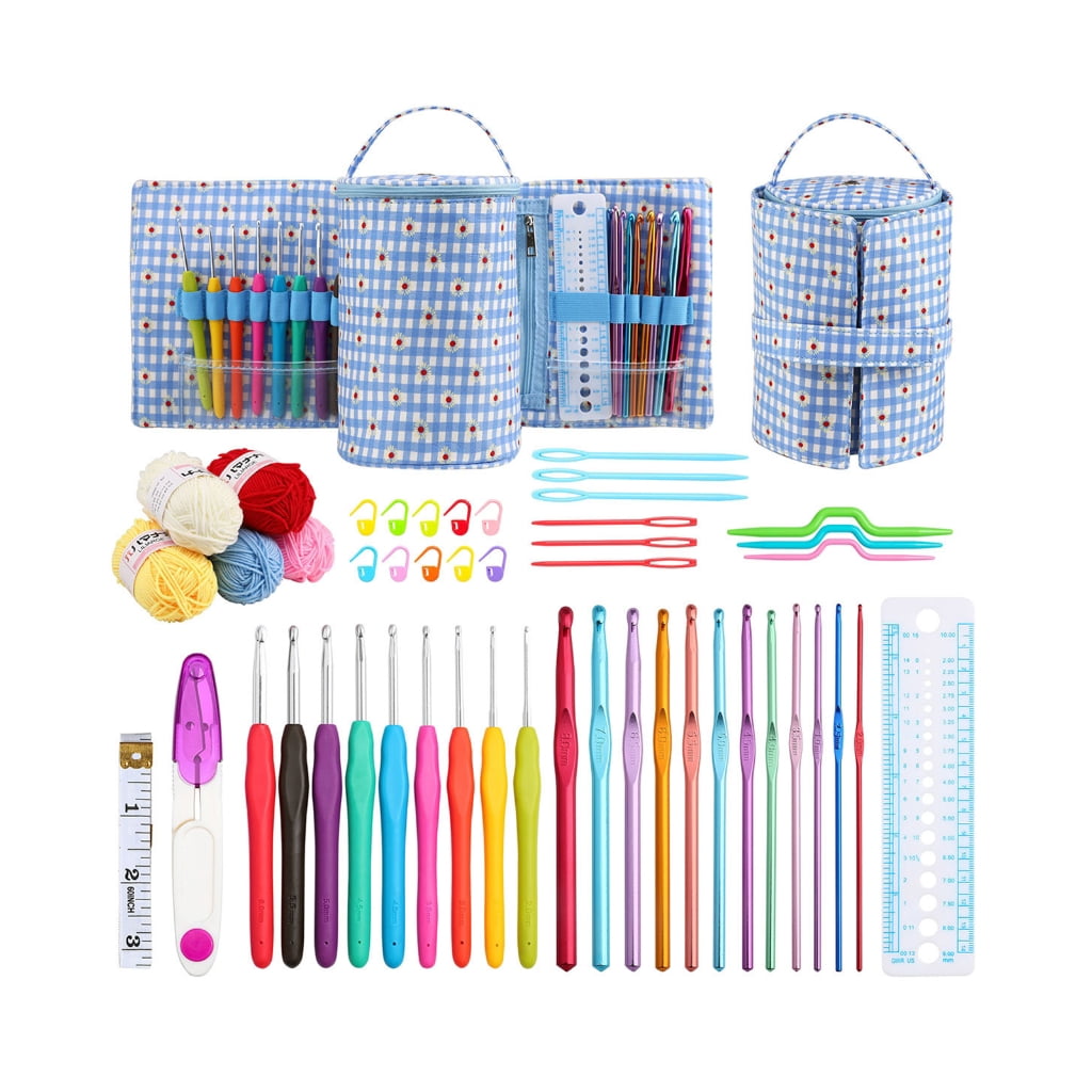 Knitting Set Crochet Hooks Ergonomic Crochet Hook Set with Case-and Crochet Accessories for Knitter Enthusiasts