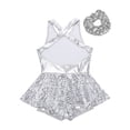 thumbnail image 4 of JanJean Girls Sparkle Dance Clothes for Jazz Latin Hip Hop Ballet Ballroom Dance Costume Backless White 8, 4 of 6