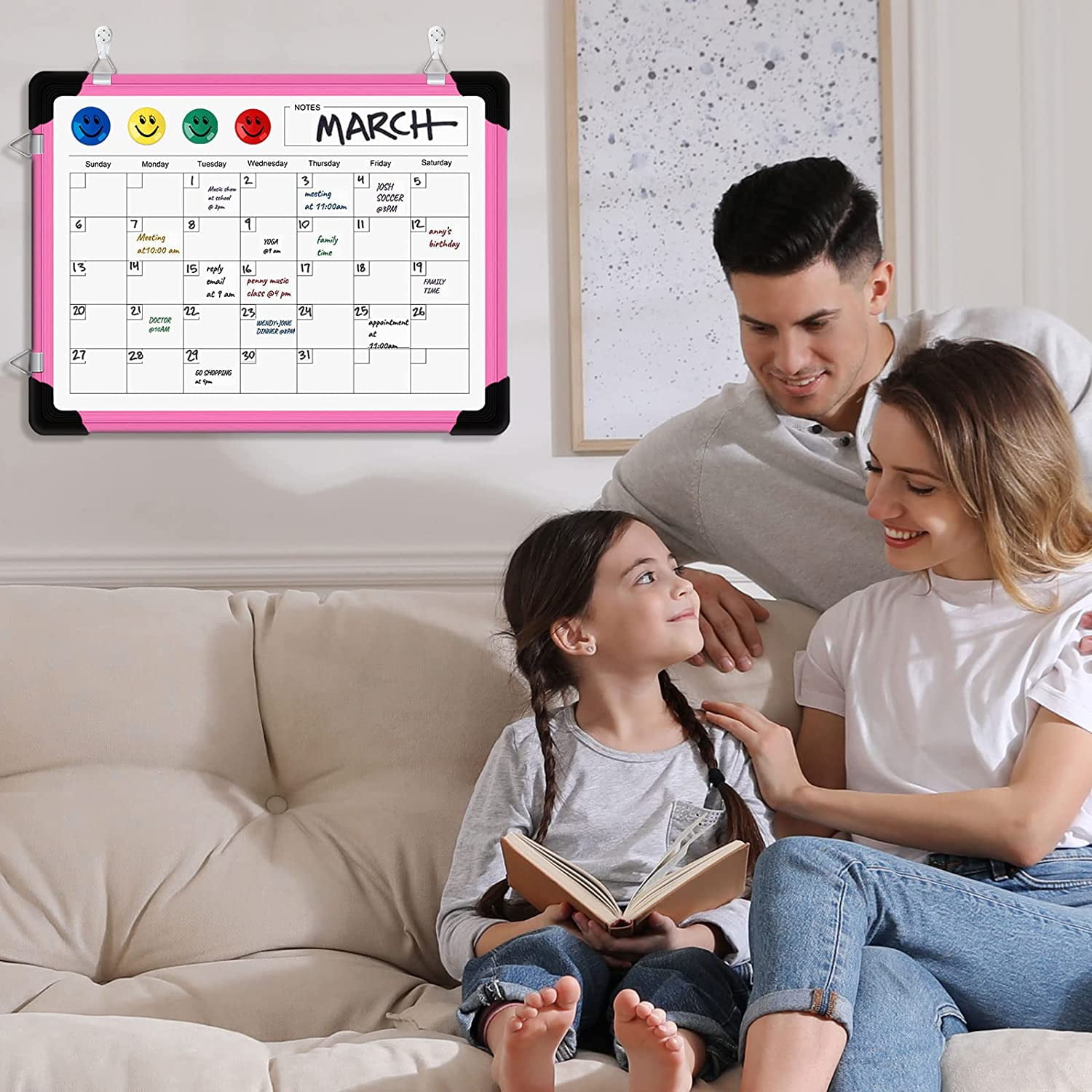 Nicpro Monthly Calendar Dry Erase Whiteboard for Wall, 12 x 16 inch Ma