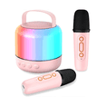 thumbnail image 1 of Altavoz Colorido Portátil Karaoke Bluetooth Con 2 Micrófonos Malubero Rosa, 1 of 5