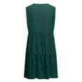 thumbnail image 5 of JGGSPWM Women's Sleeveless V Neck Cotton Mini Dress Tiered Hem Loose Fit Casual Dresses Green XL, 5 of 8