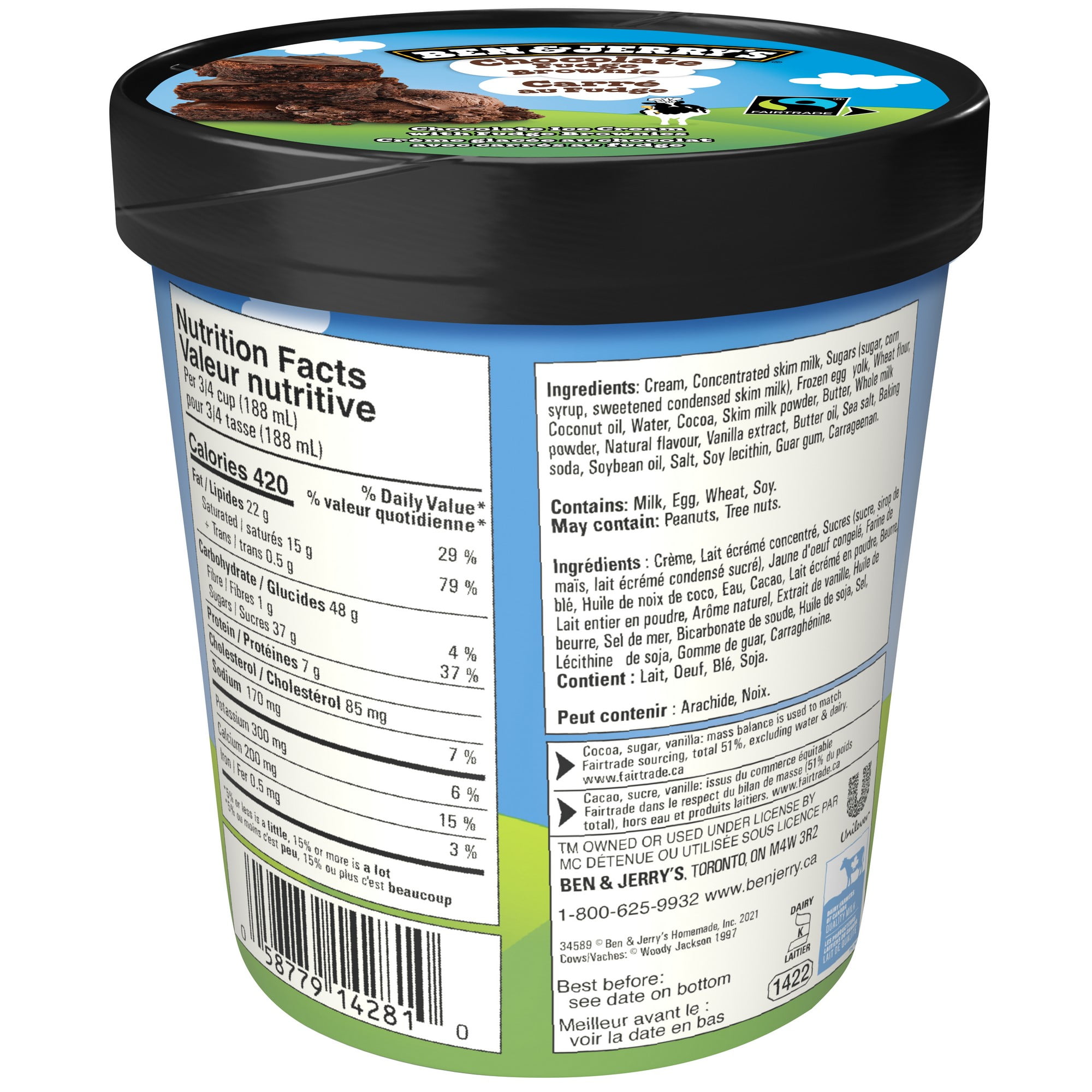 Crème Glacée Ben & Jerry's Ôh Cone-ada ! 473 mL