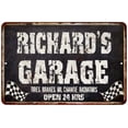 thumbnail image 1 of RICHARD'S Garage Black Grunge Sign 8 x 12 Matte Finish Metal 108120005430, 1 of 1