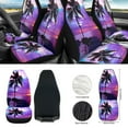 thumbnail image 2 of Yuyamidu Coconut Tee Front Car Seat Covers Full Set Sunset Steering Wheel Cover Seat Belt Covers Purple Seaside Armrest Mat Trash Bag Air Vent Bag Rear View Mirror Cover Coasters Key Ring, 12 Pack, 2 of 7