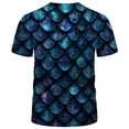 thumbnail image 6 of KHONTS Novelty Short Sleeve T Shirts for Men Crewneck Shirt Funny Fashion Fish Scale Tees Casual Printed Tops 07-Blue XXL, 6 of 6