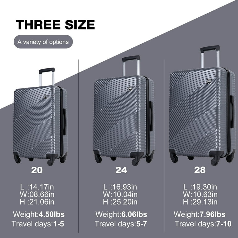 Tripcomp Luggage 3 Piece Set,Suitcase Set with Spinner
