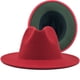 thumbnail image 4 of Sombrero de copa de lana de color exterior, color camello interior, sombrero rojo estilo jazz, sombrero de fieltro de cachemira, 4 of 6