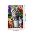 thumbnail image 3 of JOOCAR Linen Garden Flag with Cats in a Bucket for Spring Summer Home Outdoor Garden Yard Door Decor 12x18 inch, 3 of 4