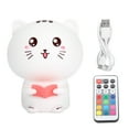 thumbnail image 1 of Silicone Colorful Cute Cat USB Charging LED Record Light Night Lamp for Home Bedroom(Pink), 1 of 18