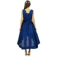 thumbnail image 5 of Bimba Women's Asymmetrical Party Prom Dress Scalloped Neck & Beaded Belt, 5 of 9