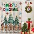 thumbnail image 5 of Shower Curtain 60"W x 72"L Christmas Trees Gingerbread Man Snowflake Linen Fabric Shower Curtains Set with Hooks Water Repellent Bathroom Curtains Machine Washable Bathroom Accessories, 5 of 9