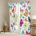 thumbnail image 3 of Castle Fairy Flying Butterflies Blackout Curtains Set of 2 (52x84 Each) for Female Men,Chic Floral Flowers Window Curtains,Spring Garden Curtains and Drapes,Luxury Bedroom Decor, 3 of 6