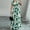 Green, variant on MORTTIC Women's Floral Print V-Neck Maxi Dress with Elastic Waist Bohemian Summer Casual Long Dress White，S