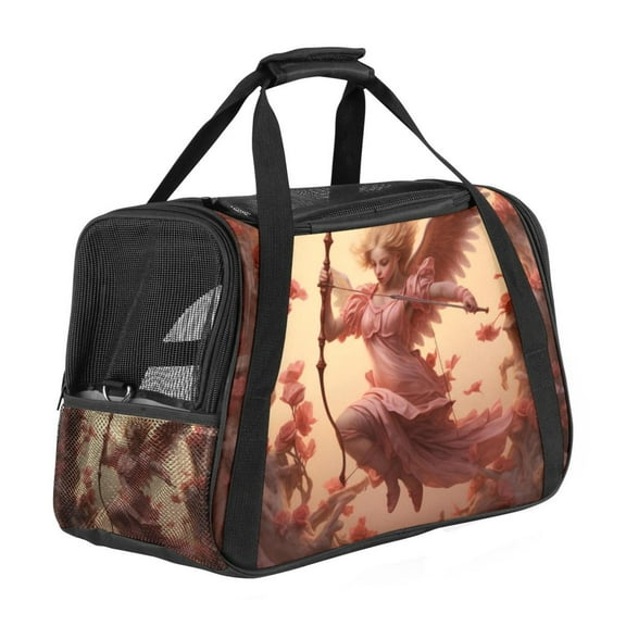 Cupid Premium Pet Carrier Bag - 900D Oxford Cloth, Sherpa Base, Nylon Webbing | Size: 17x10x11.8 in | Durable and Stylish Dog Travel Tote