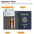 thumbnail image 3 of Fabric Passport Holder Cover, Fintie RFID Blocking Passport Case Travel Wallet, Denim Charcoal, 3 of 7
