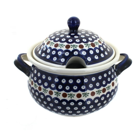 Blue Rose Polish Pottery Nature Soup Tureen