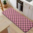 thumbnail image 5 of Pink Brown Heart Checkered Pattern Kitchen Rug Mat,Kitchen Runner Rugs Non Skid Washable,Decorative Kitchen Floor Mats for Kitchen,Sink,Laundry,17"x47.2", 5 of 7