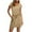 Khaki, variant on Summer Dresses for Women 2025 V Neck T Shirt Casual Solid Mini Dresses Tie Waist Sundresses with Pockets