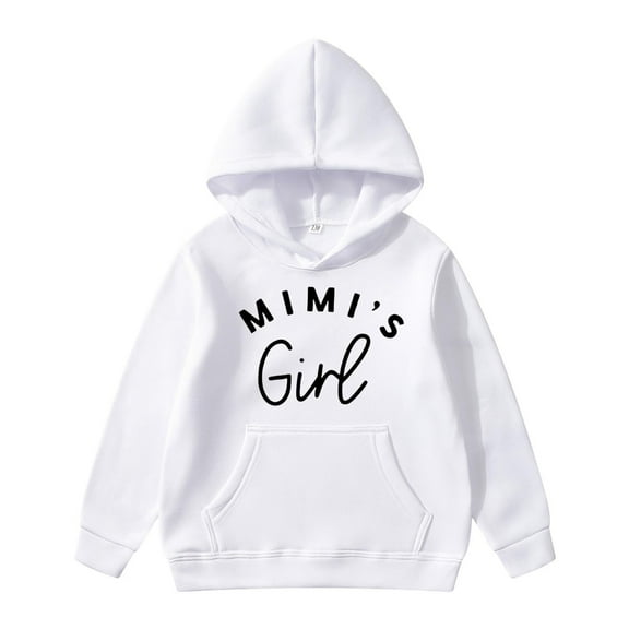 Christmas Girls Hooded Sweatshirt Casual Winter Pullover with English Print and Pocket Decoration Cozy Kids Clothing