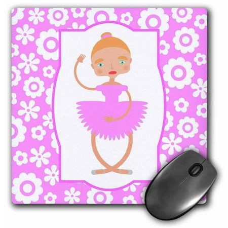 

3dRose Ballet or classic dancer cartoon girl Mouse Pad 8 by 8 inches