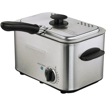 Farberware 1.1 Liter Stainless Steel Deep Fryer with Dishwasher-Safe Basket, Lid &