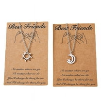 XISAOK for Sun Moon Star Pendant Card Necklace Cute Elegant Necklace Jewelry for Women