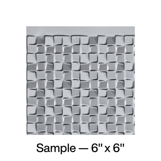 FASÄDE Terrain Decorative Vinyl Backsplash Panel in Argent Silver (6X6 Inch Sample)