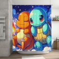 thumbnail image 1 of Cortina de ducha Charmander, impermeable, de poliéster, lavable, decorativa, con 12 ganchos, 72 x 72 pulgadas, de plástico, 1 of 8