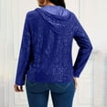 thumbnail image 6 of Sequin Jackets for Women Fall Cardigan Sparkly Full Zipper Long Sleeve Hooded Sweatshirts, 6 of 8