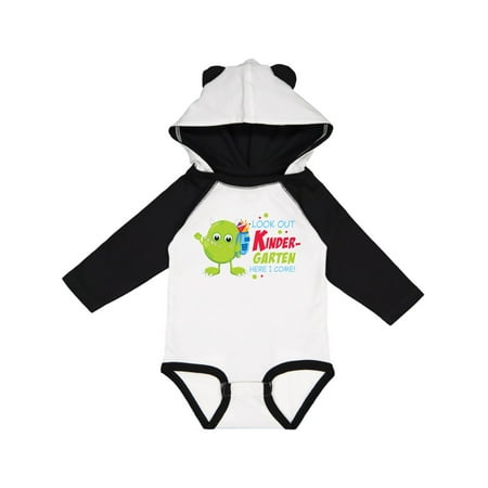 

Inktastic Look out Kindergarten Here I Come with Cute Green Monster Gift Baby Boy or Baby Girl Long Sleeve Bodysuit