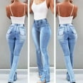 thumbnail image 2 of Vedolay Women Pants Ladies Slim Leisure Denim Pants Denim Pants Jeans Light Blue,L, 2 of 5