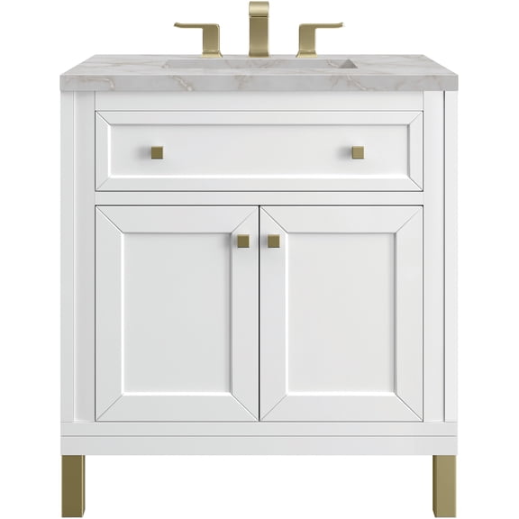 James Martin Vanities 503-V30-GW-3VSL Chicago 30" Free Standing Single Basin Vanity Set -