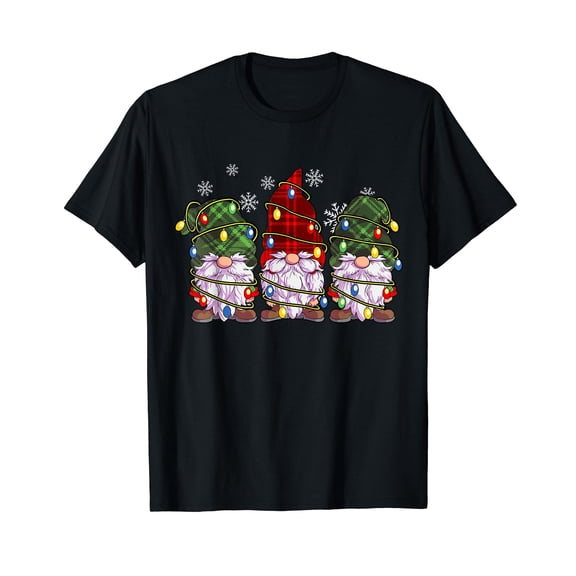 Three Gnomes Shirt Men Women Buffalo Plaid Red Christmas T-Shirt